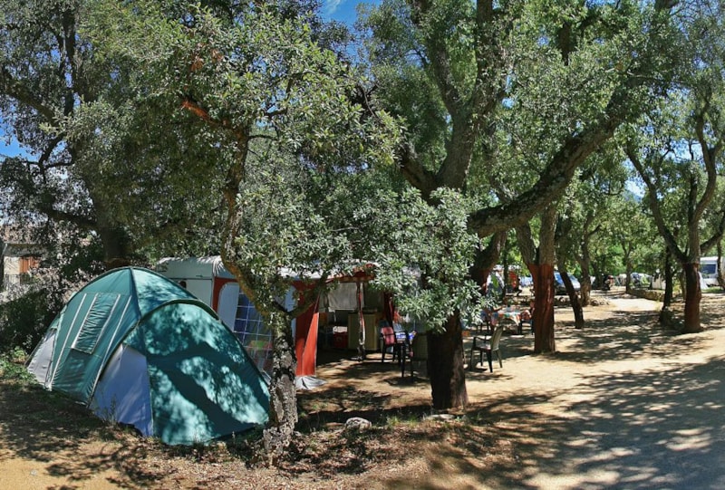 Standplaats 3 : auto + tent / caravan of kampeerauto + elektriciteit 16A (FRIGO+BBQ+WIFI+2 VELOS))