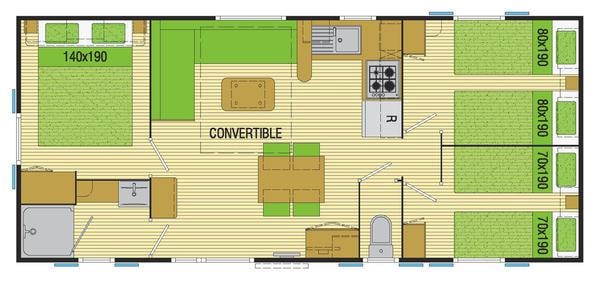 Mobil-Home Feerique 32M² - 3 Chambres - Terrasse