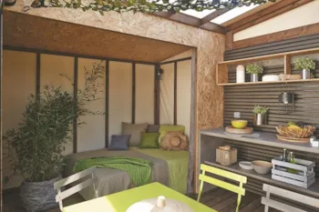 Mietunterkunft - Zelt Maori 2/4 Pers 17M²  Ohne Eigenes Bad - Camping Les Albères