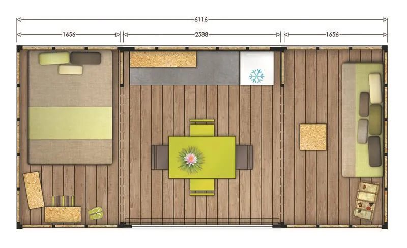 Tente Maori 2/4 Pers 17M²  Sans Sanitaires Privés
