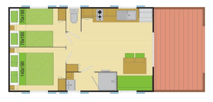 Mobil Home Loisirs 23 M² - 2 Chambres