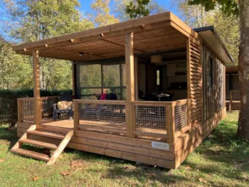 Mietunterkunft - Hütte Morea Premium 25M² - 2 Zimmer+ Tv + Lv + Überdachte Terrasse - Flower Camping LA BEXANELLE