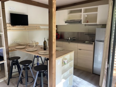 Chalet Portland Premium 35m² - 3 bedrooms + TV + LV + Half-covered terrace