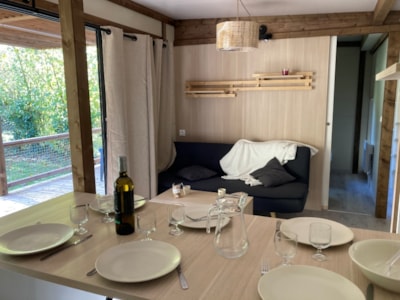 Chalet Portland Premium 35m² - 3 bedrooms + TV + LV + Half-covered terrace