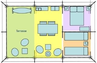 Tente Lodge 37M² 2 Chambres, Avec Terrasse Couverte 17M² (5 Personnes Et 1 Véhicule Inclus)