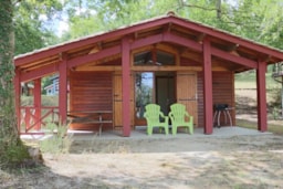 Accommodation - Chalet Espace Classique 2 Bedrooms 35M² + Sheltered Terrace 20M² - Camping Naturiste du Lac de Lislebonne
