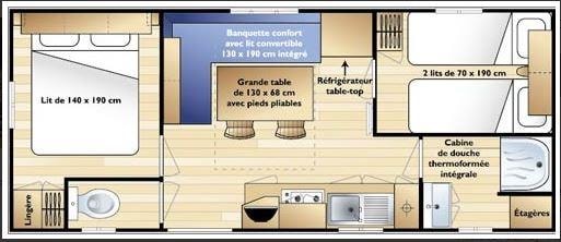 Mobil-Home Eco - 2 Chambres - 34M² Terrasse Comprise