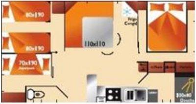 Mobilhome TRIO - 3 bedrooms, 45,5m² with terace