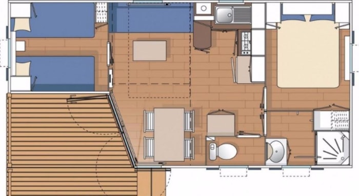 Mobil-Home 2 Chambres O'hara 26M², Terrasse Extérieure Intégrée