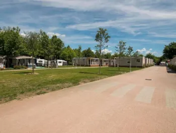 Stellplatz - Stellplatz C1 Extra Standard 80M2  1 Auto + Zelt/Wohnwagen Oder 1 Wohnmobil + Strom 6A - Camping Orchidea