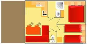 Mobile home Standard 27 m² (2 Bedrooms) + terrace