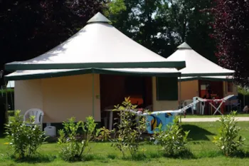 Accommodation - Canvas Bungalow Standard 25 M² (2 Bedrooms) - Sheltered Terrace - Flower Camping Les Granges