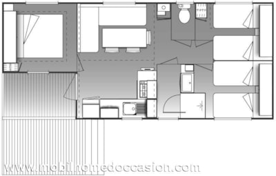 Mobile home Confort 38 m² (3 Bedrooms) + sheltered terrace