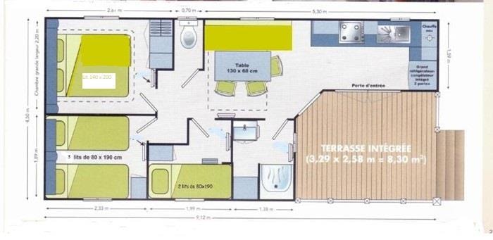 Mobil-Home Soleo Confort 35 M² (3 Chambres) + Terrasse Couverte