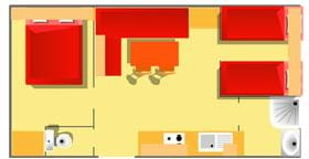 Mobil-Home Confort 30M2 (2 Chambres) + Terrasse Couverte