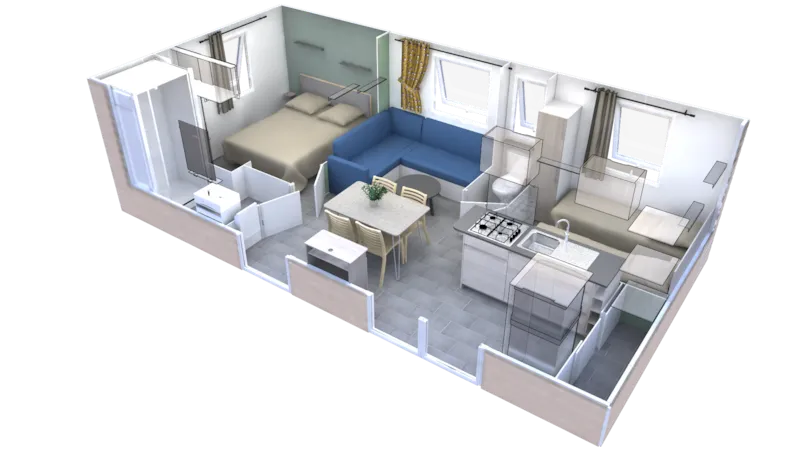 Homeflower Premium 29M² (2 Chambres) + Terrasse Couverte