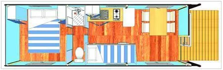 Roulotte - 1 Chambre Et 2 Lits Superposés Dans Le Salon - Avec Douche Et Wc