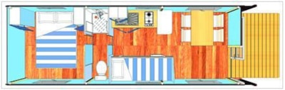 Gipsycar - 1 bedroom, 2 bunk beds - with shower and toilet — 6