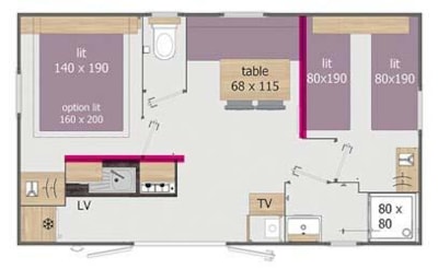 Mobil-home LUXE - 2 bedrooms with dishwasher - SATURDAY — 7