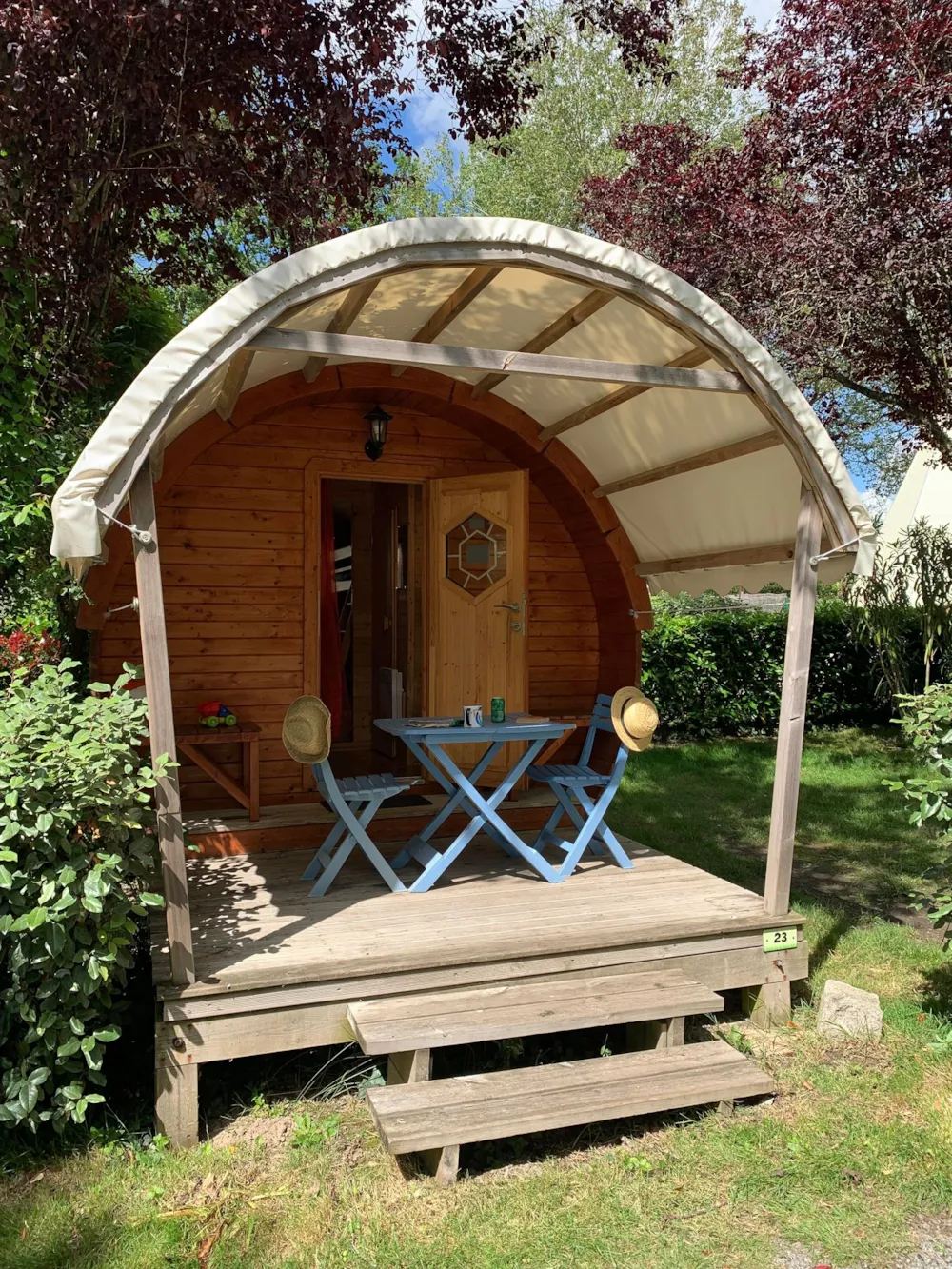 Location - Barrel - 1 Chambre Avec 1 Lit Double Dont 1 Lit Superposé 80Cm - Avec Wc, Sans Sdb - Camping L'Étang du Pays Blanc