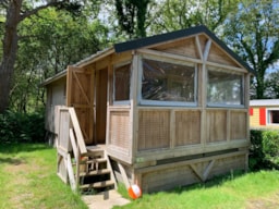 Location - Cabane 4/6 Personnes - 2 Chambres + 1 Convertible Dans Le Salon - Camping L'Étang du Pays Blanc