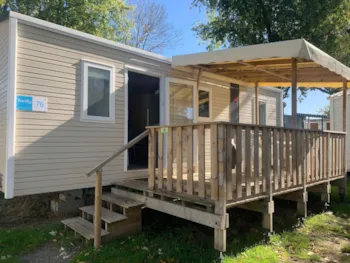 Mietunterkunft - Mobilheim - Confort (3 Zimmer) + Überdachte Terrasse - Camping L'Étang du Pays Blanc