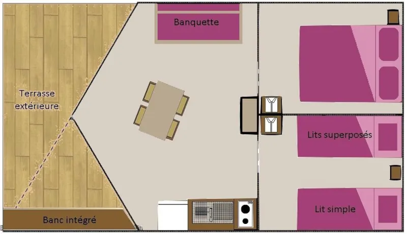 Tente Sahari Lodge 2 Chambres 21 M²