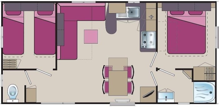 Mobilhome Cottage 2 Chambres 30M²