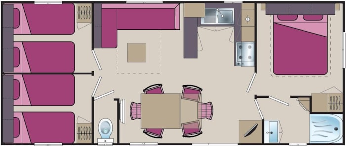 Mobilhome Cottage 3 Chambres 34M²