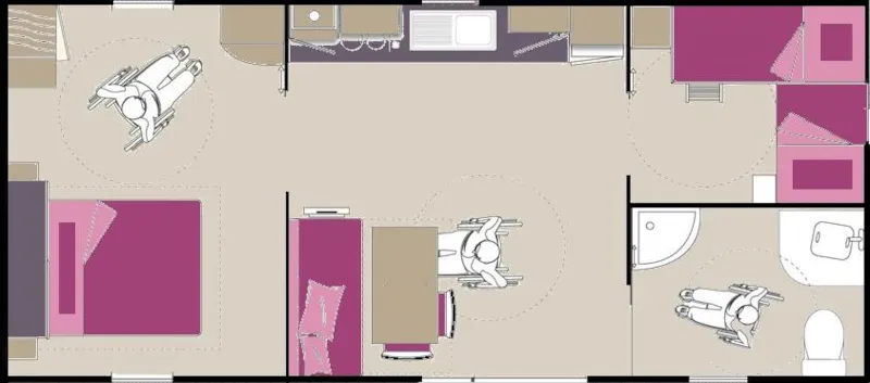 Mobilhome Handi Life 2 Chambres 32M² - Pmr – Adapté Pour Personnes À Mobilité Réduite