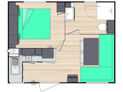 Mobile-home Comfort 18m² - Covered Patio