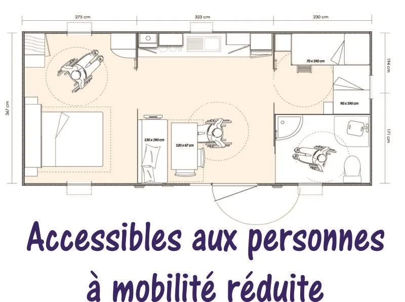 Mobil Home Premium 31M² - 2 Chambres - Terrasse Couverte - Pmr
