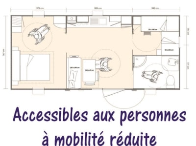 Mobile-home Premium 31m² - 2 bedrooms - sheltered terrace - Wheelchair friendly