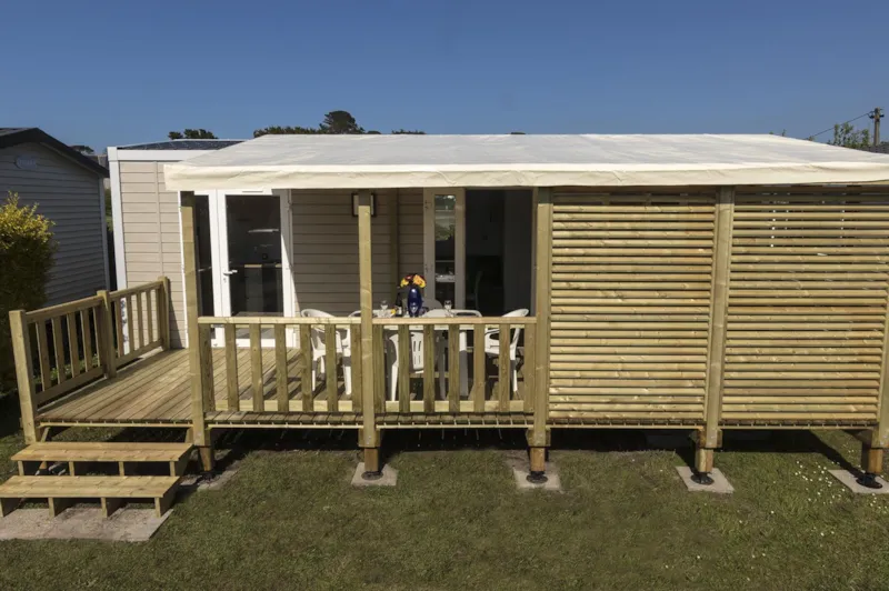 Mobil Home Premium Prestige 30M² - 2 Chambres - Terrasse Couverte - Spa - Lave Vaisselle - Wifi