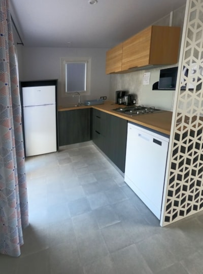 Mobile-home Premium Prestige 30m² -  2 bedrooms - sheltered terrace - SPA - Dishwasher - WiFi