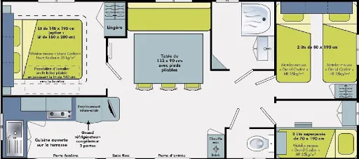 Mobil Home Confort 31M² - 3 Chambres - Terrasse