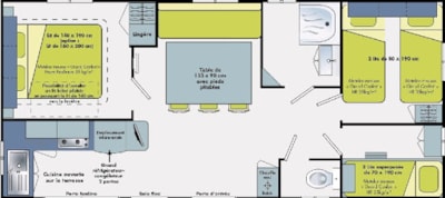 Mobile-home Comfort 31m² - 3 Bedrooms - Terrace
