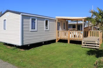 Huuraccommodatie(s) - Stacaravan Premium 31M² - 3 Kamers- Overdekt Terras - Flower Camping Le Mat