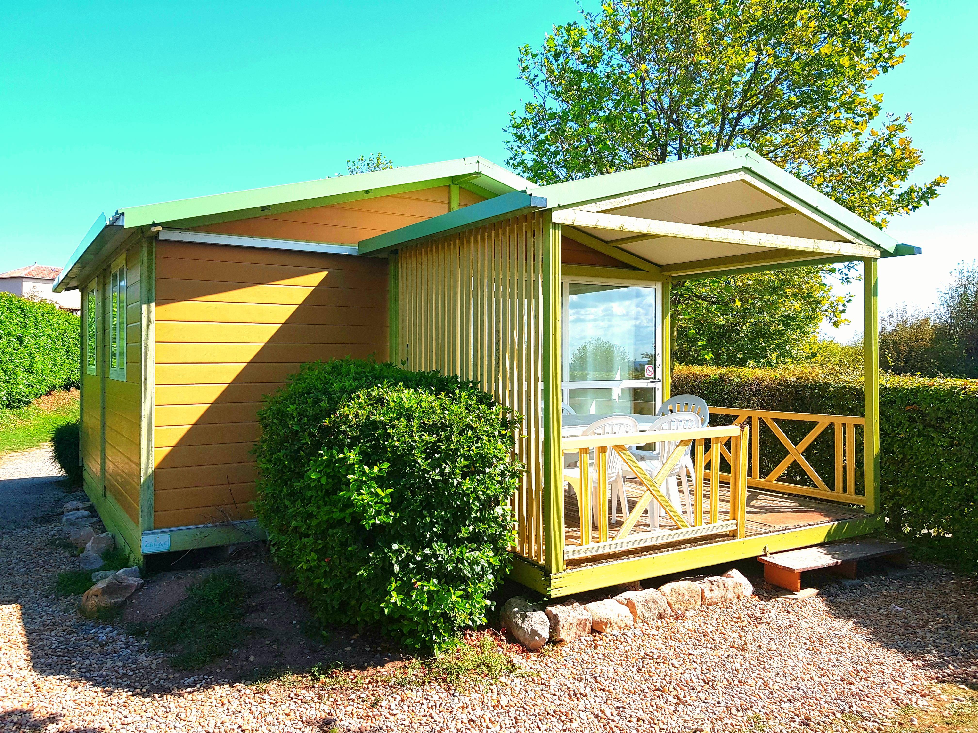 Location - Chalet 25M² / 2 Chambres - Terrasse Couverte - Camping La Grappe Fleurie