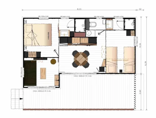 Huuraccommodatie(s) - Chalet Loggia Supérieur - image n°8 - Camping La Grappe Fleurie