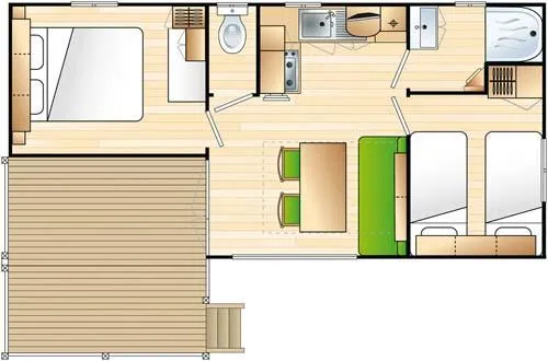 Mobil-Home Confort 28 M² - 2 Chambres - Climatisation