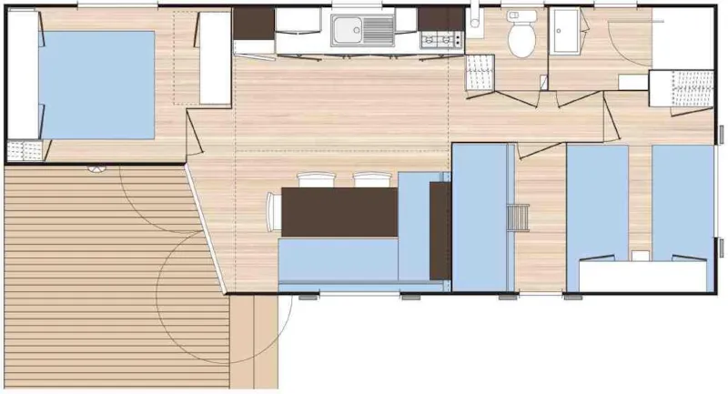 Mobil-Home Confort + 32 M² - 3 Chambres - Climatisation