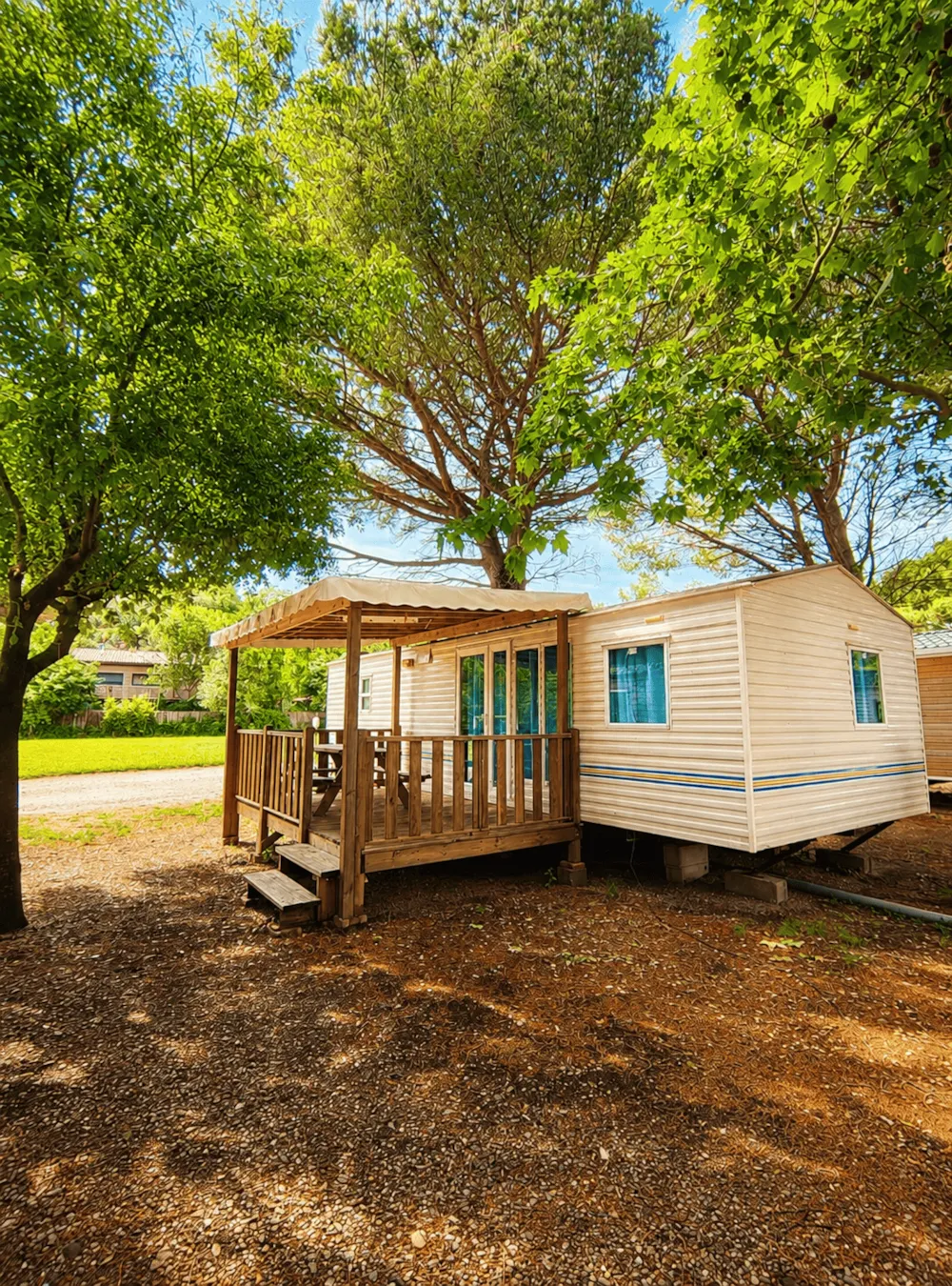 Location - Mobil-Home Confort 32 M² - 3 Chambres - Climatisation - Camping Les Casteillets