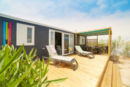 Mietunterkunft - Mobilheim Comfort 31M²|3 Schlafzimmer | Klimaanlage| Tv| Terrasse Balkon - Homair-Marvilla - Camping La Presqu'Ile