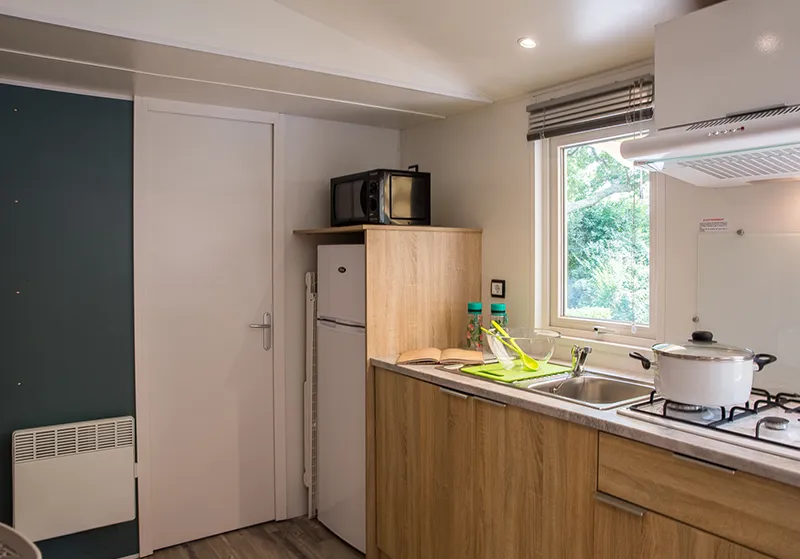 Mobil-Home Confort 3 Chambres Avec Terrasse En Bois Semi Couverte