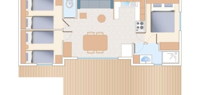 Luxury VIA AUREA mobile home 38m2 2/8 people + 1 baby.