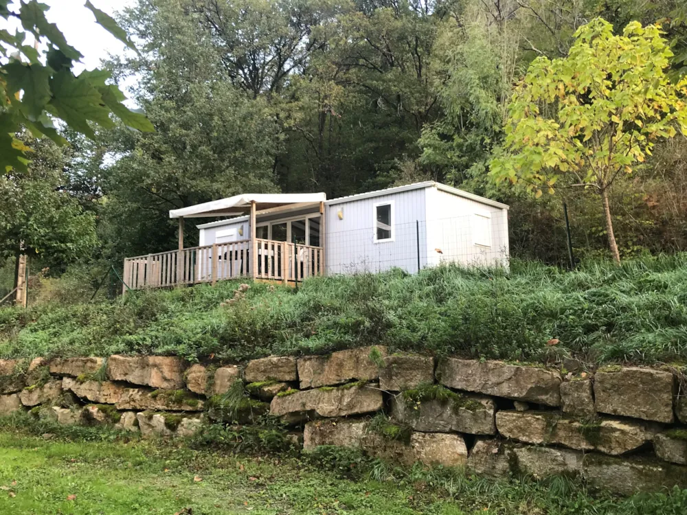 Mietunterkunft - : Luxusmobilheim Via Aurea 38M2 2/8 Personen + 1 Baby. - Camping la Prade