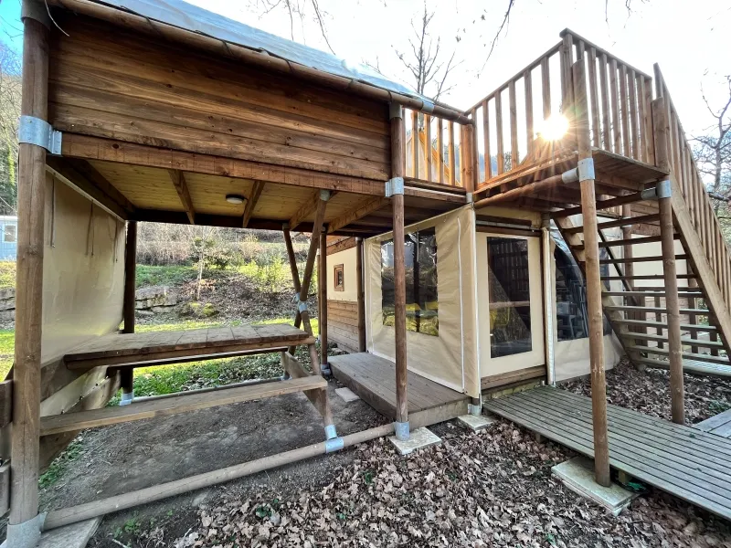 Nid Ecolodge Duplex 46 M² Mi Toile Mi Bois Sur Plancher Réhaussé