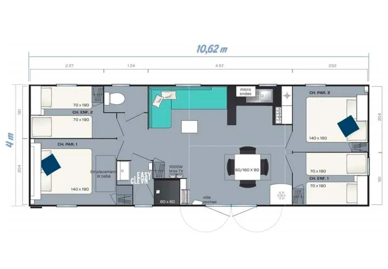Mobil-Home Grand Confort - 4 Chambres