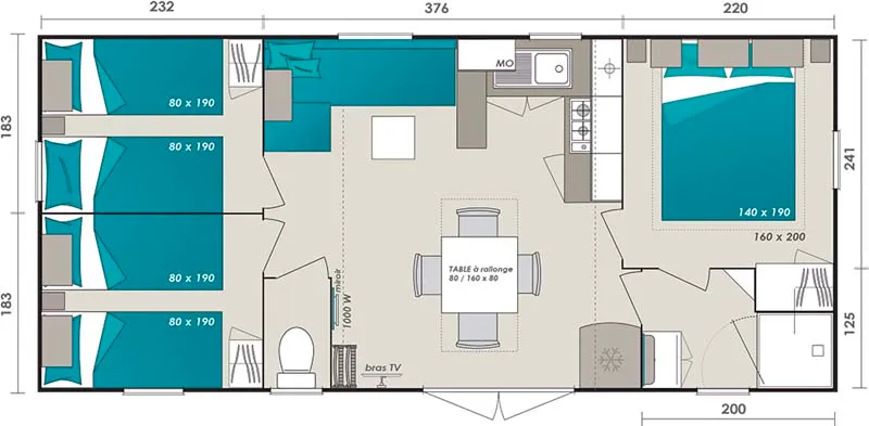Mobil-Home Grand Confort - 3 Chambres